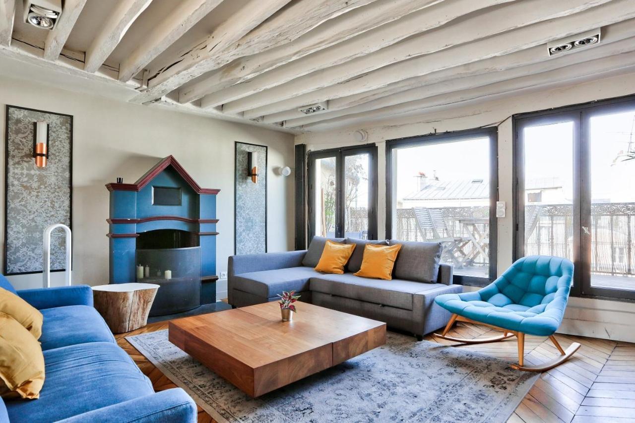Le Marais Superb Apartment Terrace Paris Free Netflix Buitenkant foto
